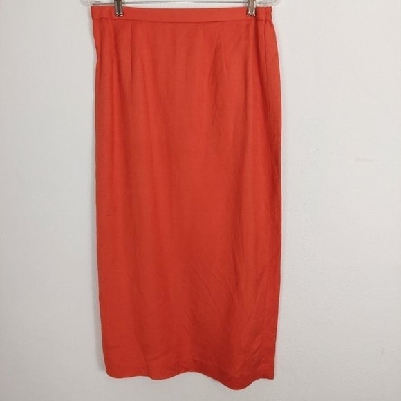 Lily & Taylor Short Sleeve Suit 3 Piece, Jacket, Top, Skirt, Orange Floral Sz 10 - Picture 13 of 15